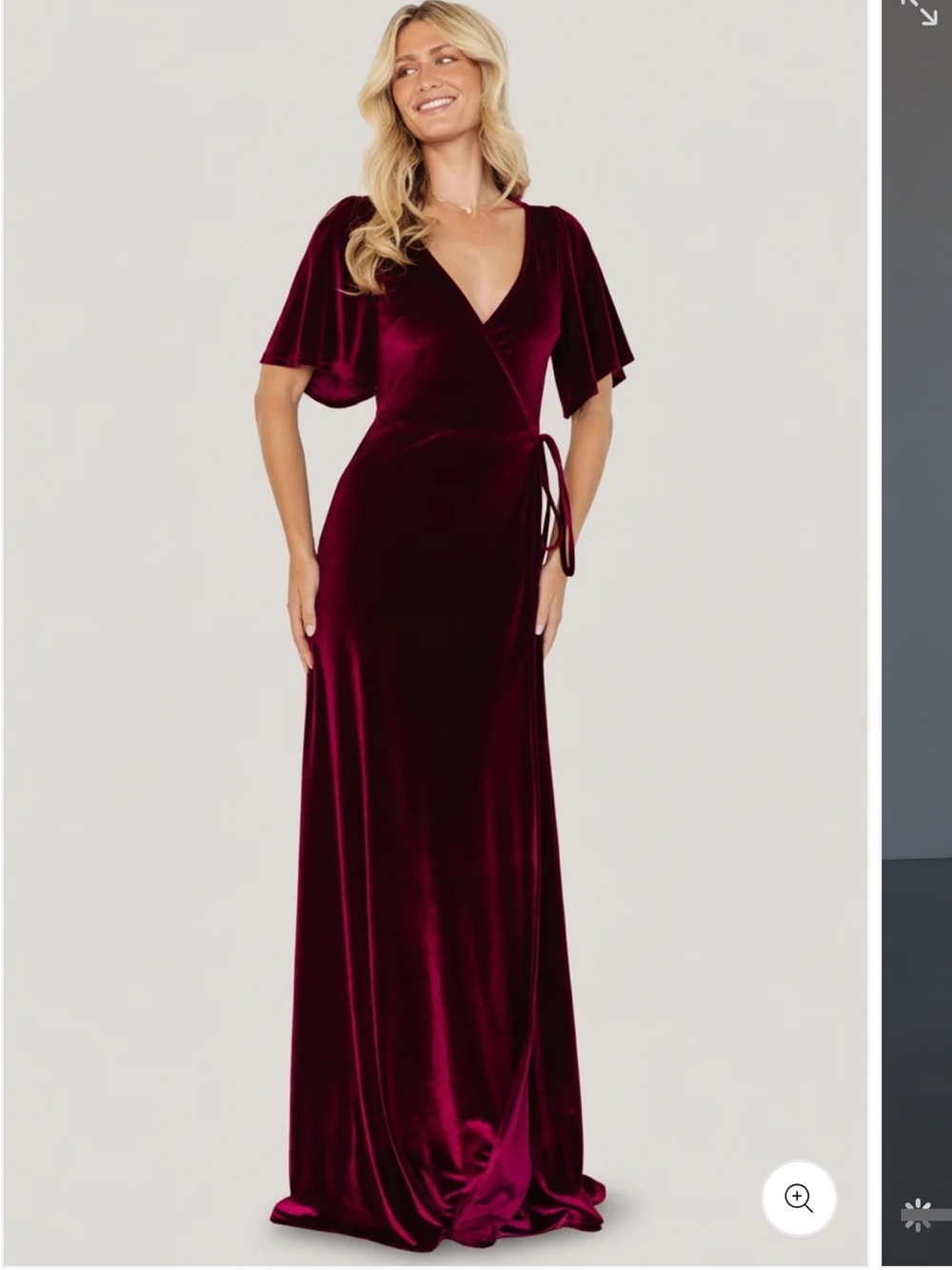 Baltic Born Meghan Velvet Maxi Wrap Dress Mulberry